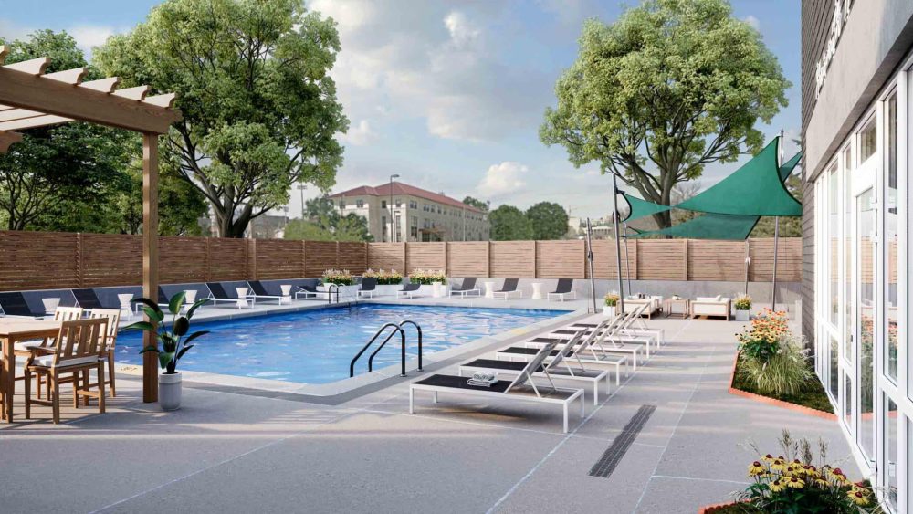 Pool at Cambridge Hall apartments in college station off campus housing tamu image-5-scaled
